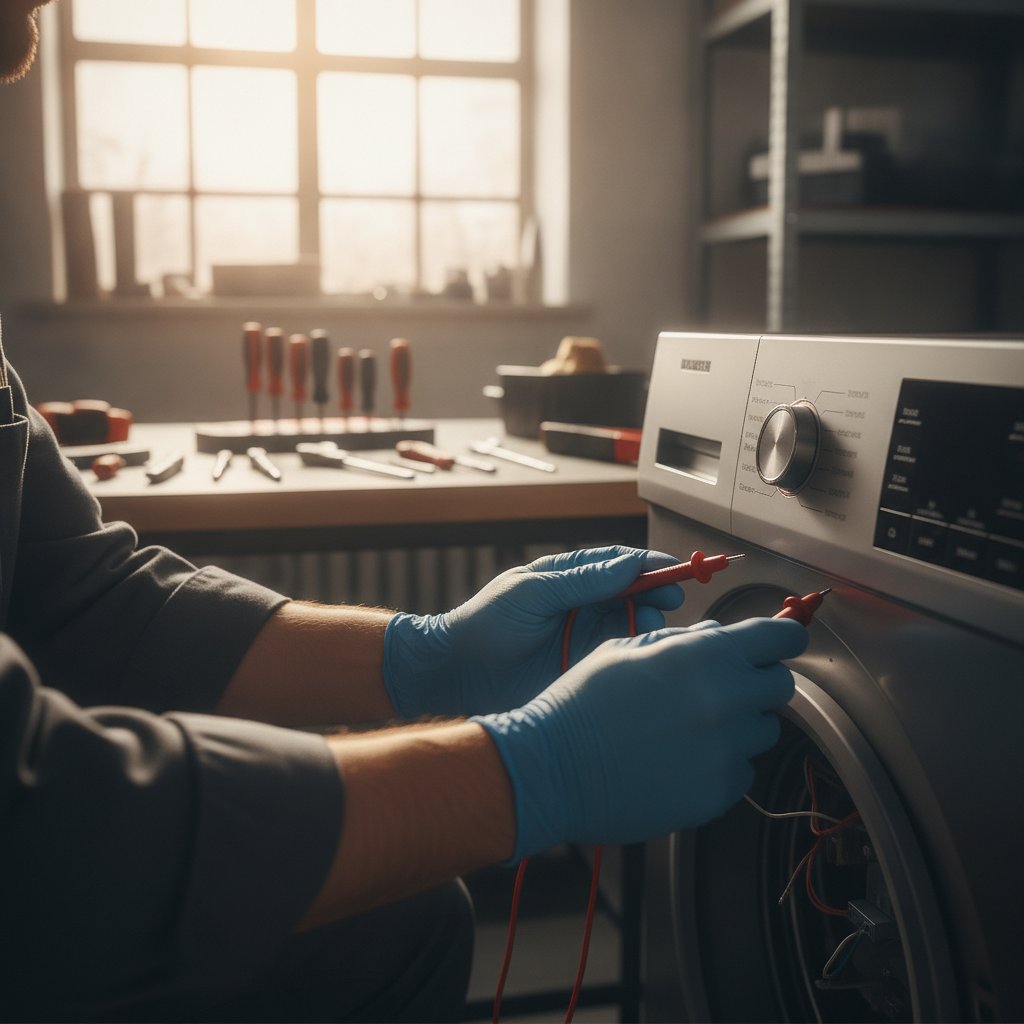 Professional technician repairing household appliances in London